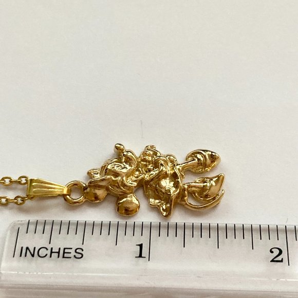 Gold Minnie Mouse Necklace Vintage Pendant Plated 20" Disney Disneyana Mickey - Picture 11 of 12